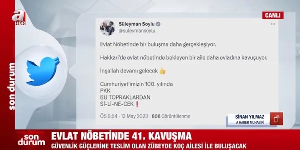 Evlat nöbetinde bir buluşma daha! İçişleri Bakanı Süleyman Soylu: PKK bu topraklardan silinecek