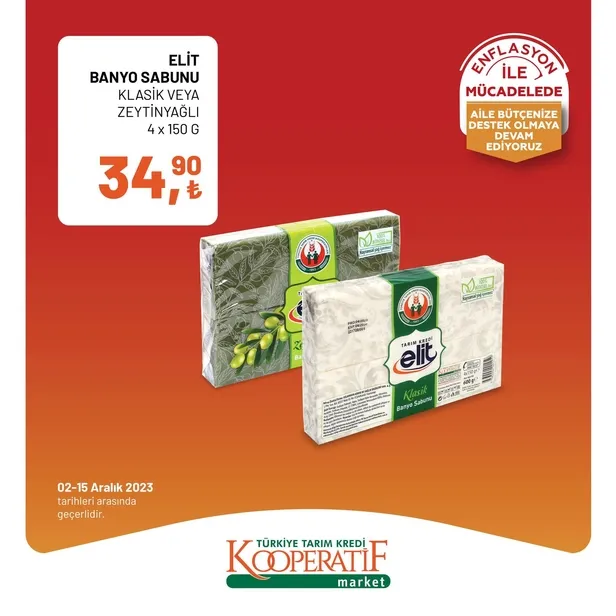 Tarım Kredi Market 11 Aralık indirim kataloğu çıktı! Dev rulo havlu, yumuşatıcı, çay, bütün piliç, tereyağı, tost peyniri, süt, beyaz peynir, pirinç ucuza satışta…