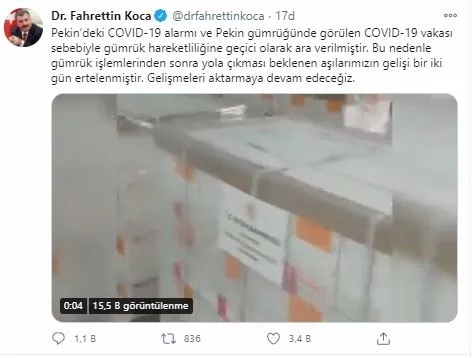 Son dakika: Sağlık Bakanı Fahrettin Koca’dan aşı açıklaması! Aşıların gelişi ertelendi