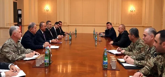 Milli Savunma Bakanı Akar, Dışişleri Bakanı Çavuşoğlu ve MİT Başkanı Fidan Azerbaycan’da