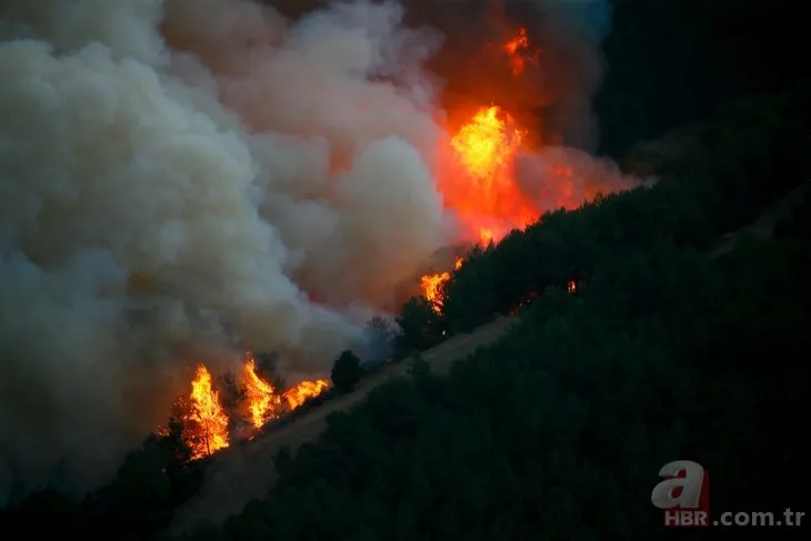 İzmir’de gergin anlar! Orman yangını iki mahalleyi tehdit ediyor