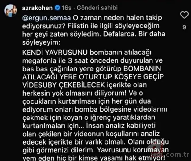 Yazar Azra Kohen'den 'Filistin' skandalı! Soykırıma bu sözlerle kılıf uydurdu: Çocukları bomba atılacak yerlere götürüyorlar 6