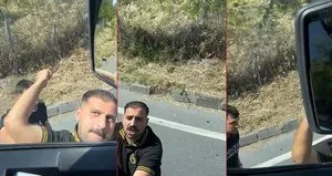 Trafikte tır şoförüne sandalyeyle saldırı!