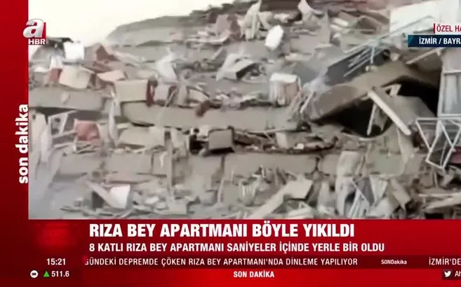 Son Dakika Izmir De Riza Bey Apartmani Boyle Yikildi Ahaber Video Izle