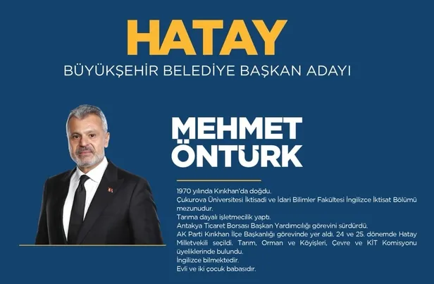 Hatay Büyükşehir Belediyesi başkanı belli oldu! 2024 yerel seçim oy pusulasında hangi isimler olacak? AK Parti, MHP, CHP ve İYİ Parti aday listesi!