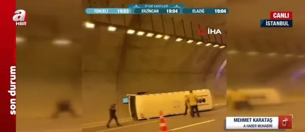 Kuzey Marmara Otoyolu Cebeci Tüneli'nde kamu görevlilerini taşıyan araç kaza yaptı - 3