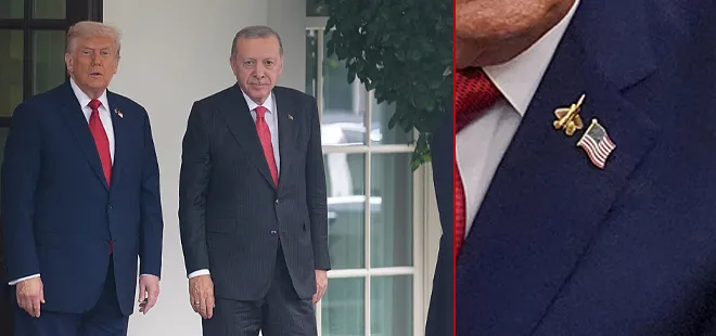 Beyaz Saray’da zirvede dikkat çeken F-35 detayı! Başkan Erdoğan ile görüşen Trump’ın rozeti gündem oldu