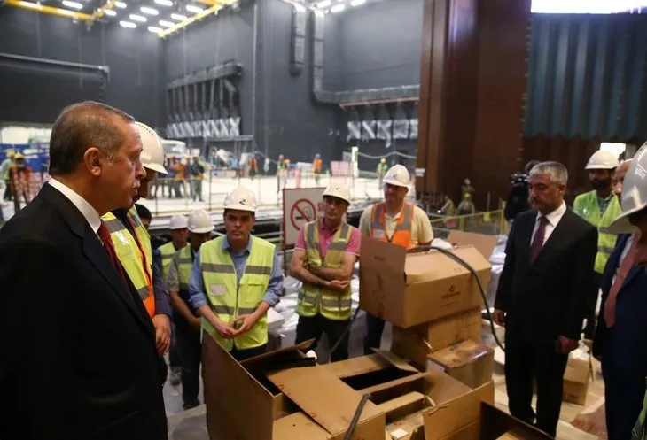 Erdoğan Cumhurbaşkanlığı Külliyesi Kültür Merkezi inşaatını inceledi