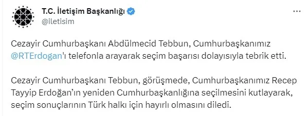 cezayir-cumhurbaskanindan-baskan-erdogana-tebrik-telefonu-1685557739119.jpg Cezayir Cumhurbaşkanı Abdülmecid Tebbun'dan Başkan Erdoğan'a tebrik telefonu! - 1