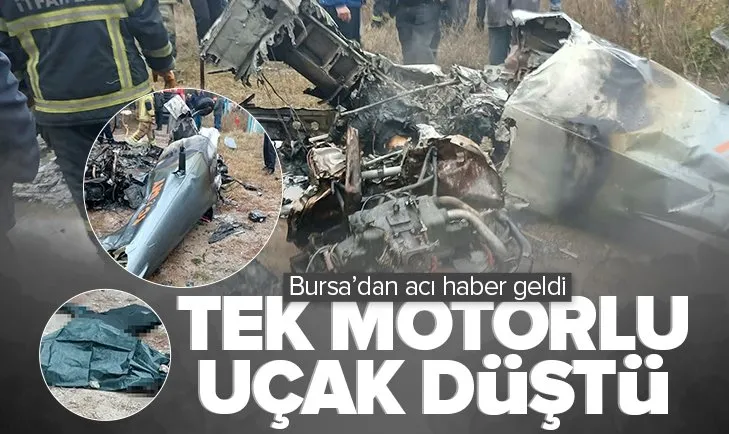Bursa’da tek motorlu uçak düştü!
