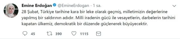 Emine Erdoğan'dan 28 Şubat paylaşımı - 1