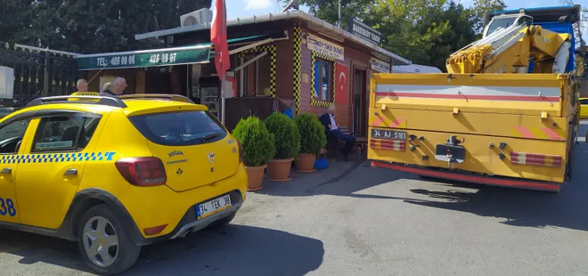 İBB yönetiminin hedefinde taksiciler var! Çalışmalara engel olmayan durağı dümdüz ettiler