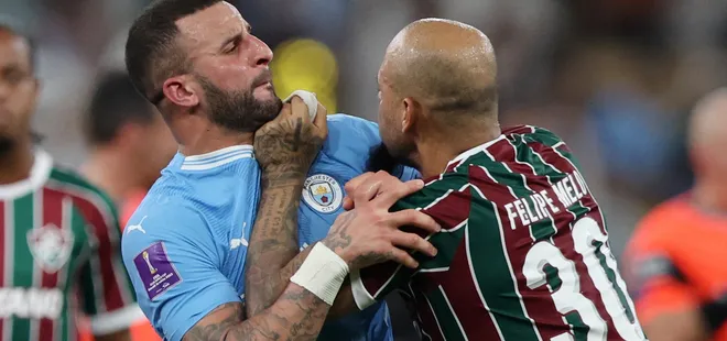 Son düdük çaldı saha ringe döndü! Felipe Melo ile Kyle Walker birbirine girdi