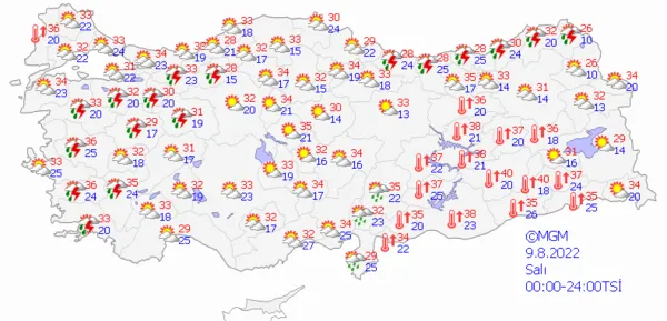 1659624143920.png Bazı iller ıslanacak bazıları yanacak! Sıcaklıklar yükseliyor ama sağanak yağış geliyor! Meteoroloji'den çok sayıda ile son dakika uyarısı... Hava durumu - 10