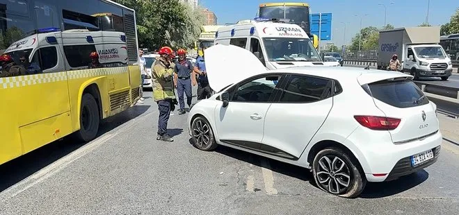 Avcılar'da otomobil İETT otobüsüne çarptı