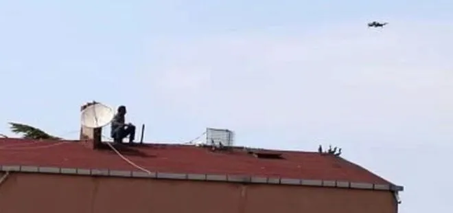 Sokağa çıkma yasağını çatıya çıkıp deldi, polis drone ile çatıda yakaladı!