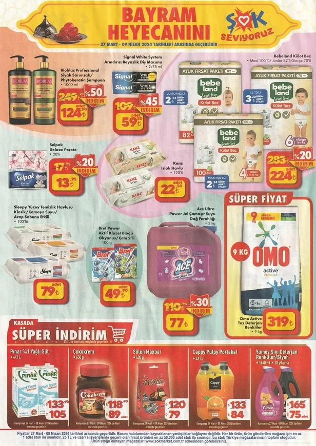 ŞOK Ramazan Bayramı’na özel şeker, çikolata, ve kolonya fiyatlarını düşürdü! İşte ŞOK 27 Mart 2024 aktüel ürünler kataloğu