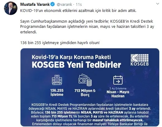 Son dakika: 136 bin firmanın KOSGEB ödemeleri ertelendi - 1