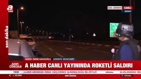 A Haber canlı yayınında sıcak anlar! İşte roketli saldırı anı