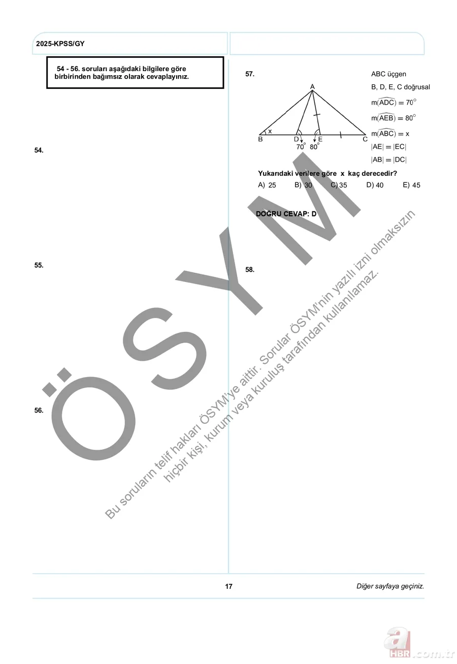 KPSS A GRUBU A-B-C-D kitapçığı PDF İNDİR | KPSS Genel Yetenek-Genel Kültür soru ve cevap anahtarı ne zaman? 8