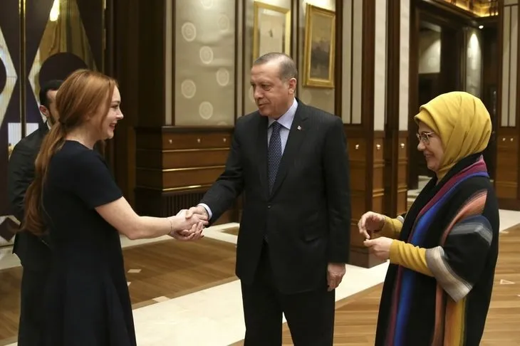 Cumhurbaşkanı Erdoğan Lindsay Lohan’ı Külliye’de kabul etti