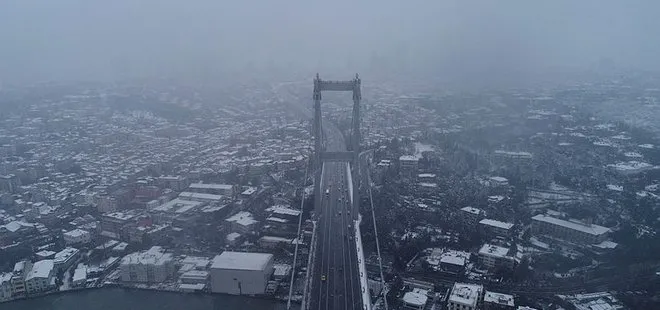 İstanbul’un kartpostallık kar manzarası havadan görüntülendi