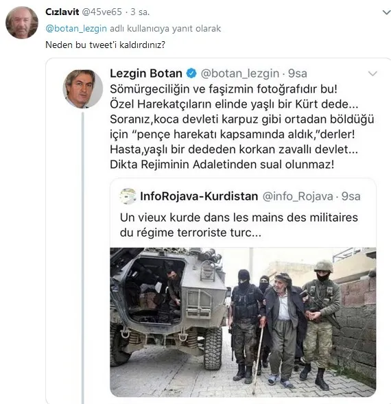 HDP'li Lezgin Botan Twitter'dan paylaştı! Rezil olunca o fotoğrafı kaldırdı - 2