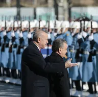 Özbekistan Cumhurbaşkanı Mirziyoyev Ankarada! Başkan Erdoğan resmi törenle karşıladı