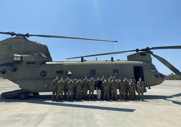 ABD'den Türkiye'ye yangın desteği: 2 helikopter soğutma çalışmalarına katılmak üzere Muğla'ya geldi