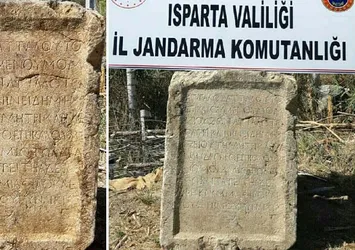 Isparta'da 1800 yıllık kitabe ele geçirildi