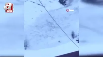 Uludere’de çığın düşme anı kamerada