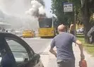 İstanbul’da hareketli dakikalar: İETT otobüsü yandı
