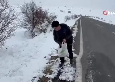 Hayvanlar için doğaya yem bıraktı