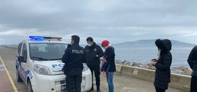 Maltepe sahilde yürüyüş yapan 3 kişiye biner lira ceza