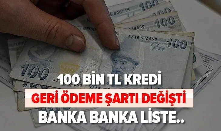 100 Bin Tl Kredi Icin Sartlar Degisti Ziraat Halkbank Ing Yapi Kredi Is Bankasi Faiz Orani Ve Geri Odeme Tutari