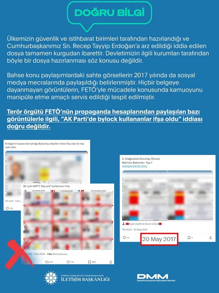 Dezenformasyonla Mücadele Merkezi AK Parti’de bylock kullananlar ifşa oldu iddialarını çürüttü: Tamamen kurgudan ibarettir