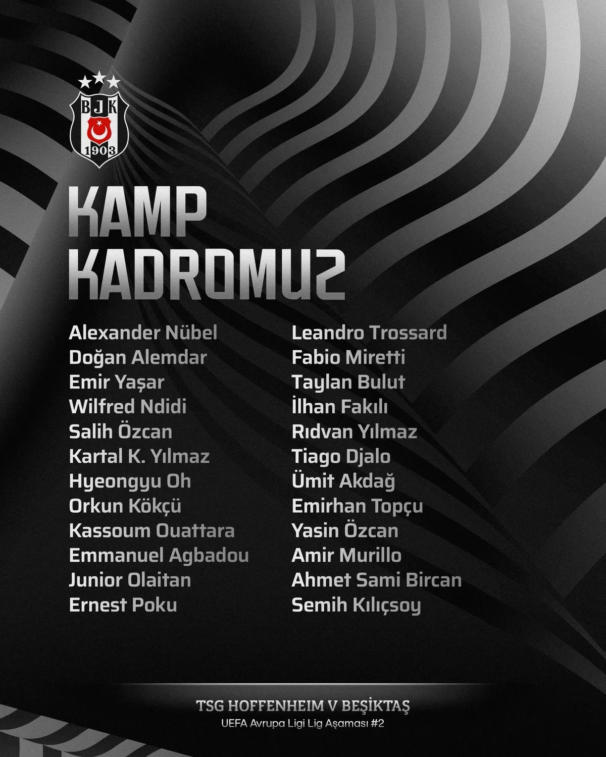 1791977664283.png Beşiktaş’ın Hoffenheim maçı kamp kadrosu açıklandı: 3 futbolcu yok - 1