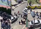 Cadde karıştı: Tekmeler kasklar havada uçuştu