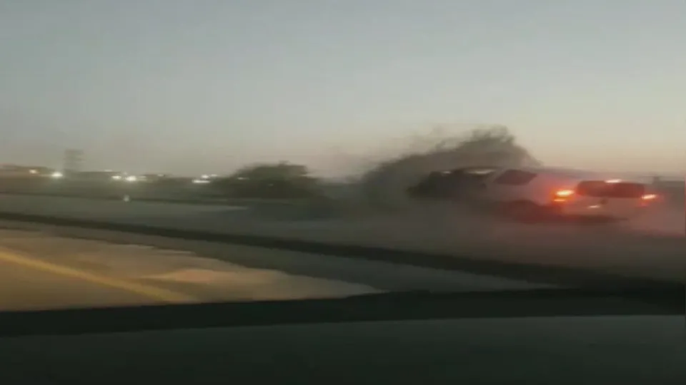 İlginç kaza! Şans eseri görüntüledi