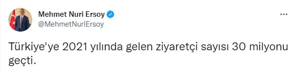 2021'de Türkiye'ye turist akını! 30 milyonu geçti - 2