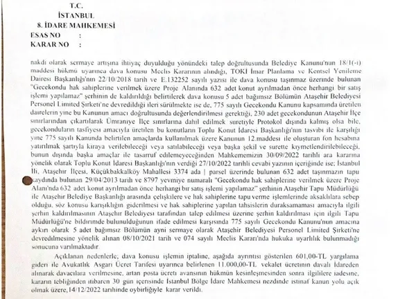 CHP’nin Ataşehir Belediyesi’nin hukuka aykırı daire satışına mahkeme geçit vermedi!