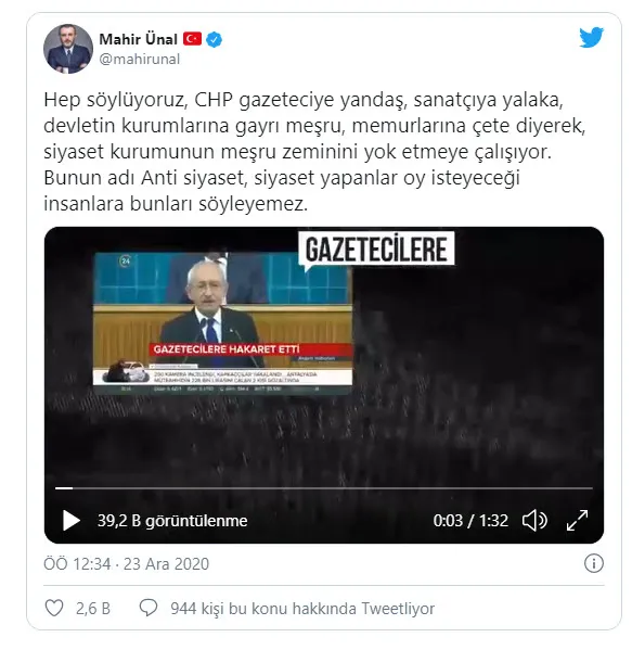 Bakan Varank Kılıçdaroğlu’na böyle tepki gösterdi: Faşist kime denir diye sorduklarında bu videoyu izletmeniz yeterli