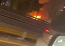 Şişli D100 karayolunda otomobil yangını