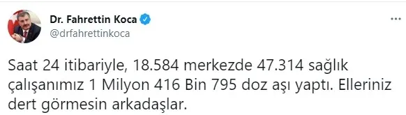 Sağlık Bakanı Fahrettin Koca açıkladı! 24 saatte kaç doz aşı yapıldı - 4