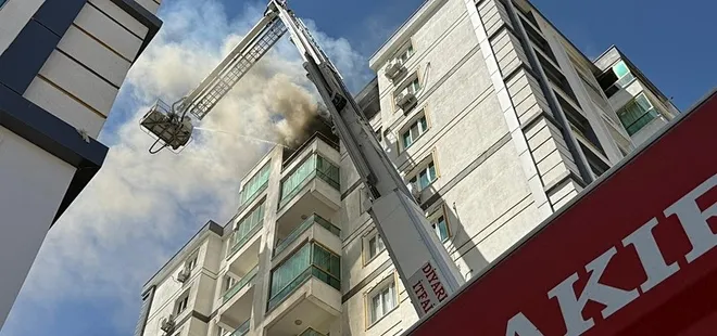 Diyarbakır'da 8 katlı binada yangın paniği