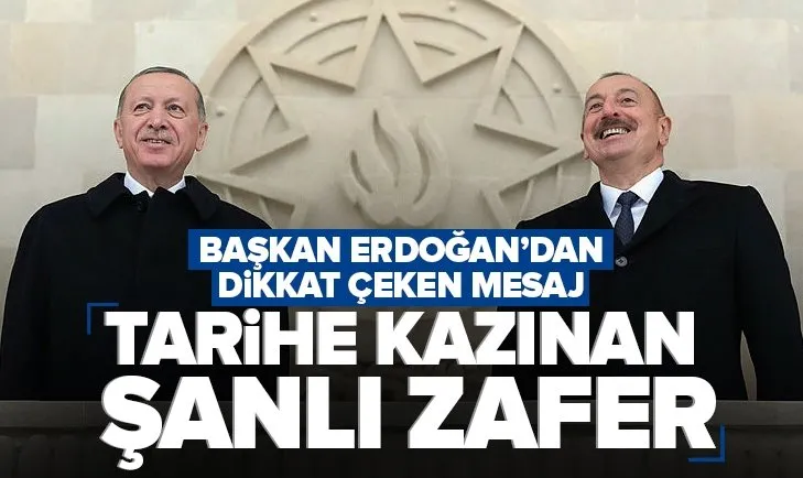 Son dakika | Başkan Erdoğan’dan Dağlık Karabağ zaferinin yıl dönümü mesajı