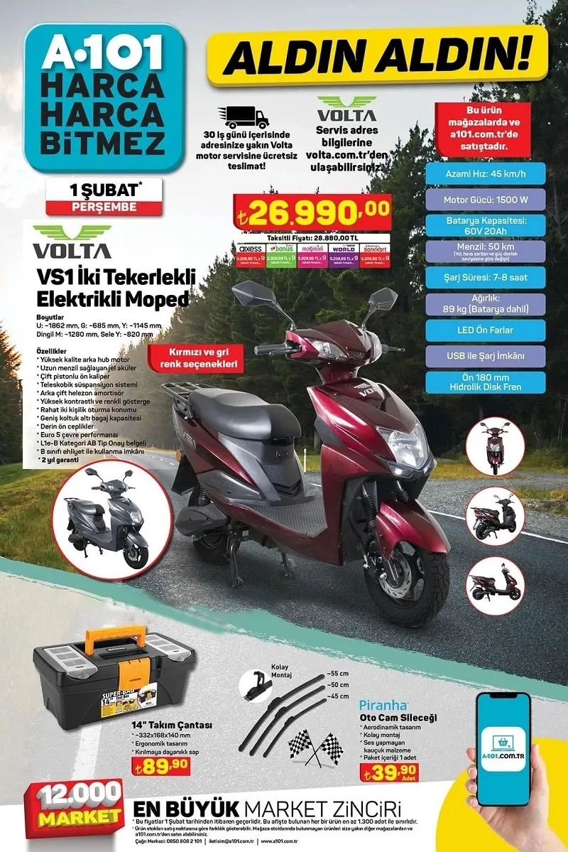 2 Şubat A101 aktüel ürünler kataloğu görüldü! A101’de bu hafta Moped, Akıllı TV, Fırın, Blender, Köşe Koltuk, Dikey Süpürge uyguna satışta - 1
