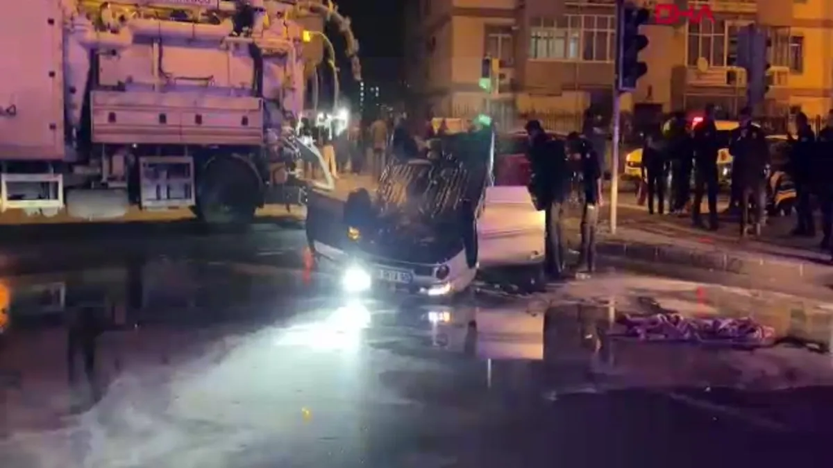 Dur ihtarına uymayan otomobil takla attı