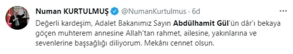 Son dakika: Bakan Abdulhamit Gül'ün annesi vefat etti | Sağlık Bakanı Fahrettin Koca duyurdu - 4