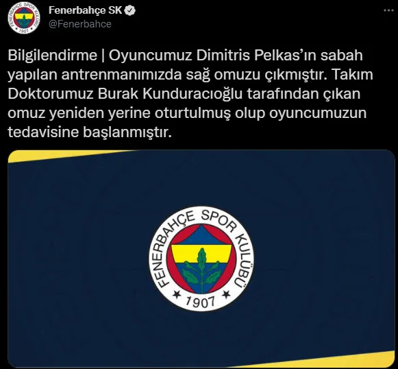 Son dakika: Fenerbahçe’den Dimitris Pelkas açıklaması! Pelkas sakatlandı mı? Pelkas’a ne oldu?